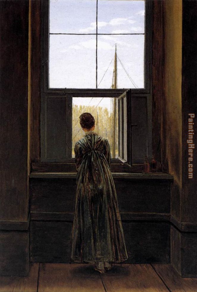Woman at a Window painting - Caspar David Friedrich Woman at a Window art painting Woman at a Window painting - Caspar David Friedrich Woman at a Window art painting